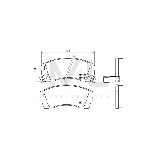 Brembo P 56 064 Brake Pad Set For Nissan Sunny With Acoustic Wear Warning | ML Performance Car Parts