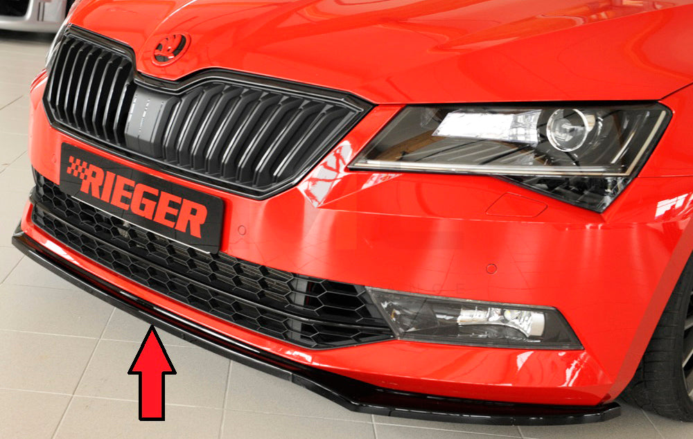 Rieger 00088149 Skoda 3T 3V Superb III Front Splitter 6 | ML Performance UK Car Parts