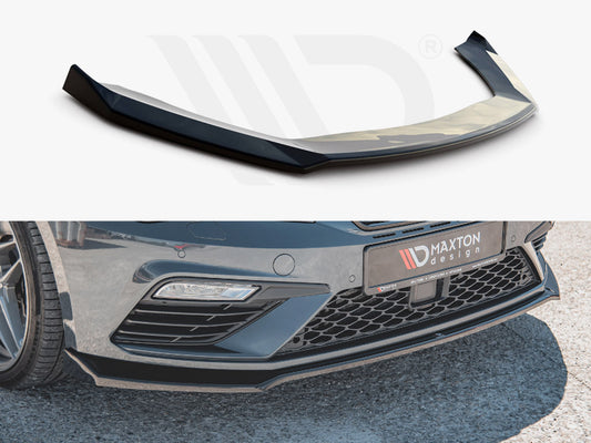 Maxton Design SE-LE-3F-CU-FD7T Front Splitter V7 Seat Leon Cupra/ Fr MK3 Facelift | ML Performance UK Car Parts