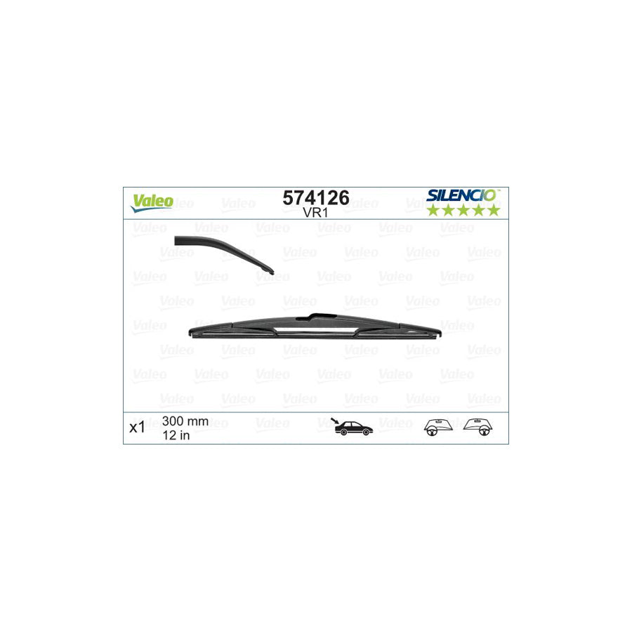 Valeo Silencio, Silencio Rear 574126 Wiper Blade | ML Performance UK Car Parts