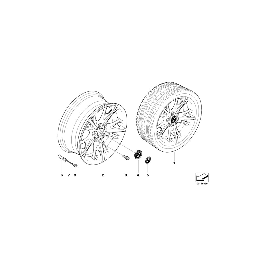 Genuine BMW 36116777773 E85 E86 Light Alloy Rim 8JX18 ET:47 (Inc. Z4 2.2i, Z4 3.0i & Z4 3.0si) | ML Performance UK