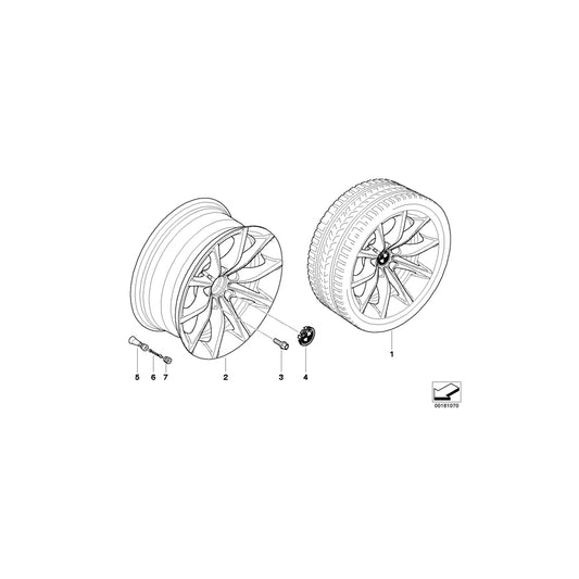 Genuine BMW 36116777348 E61 E60 Light Alloy Rim 8JX17 ET:20 (Inc. 530i, 530d & 545i) | ML Performance UK