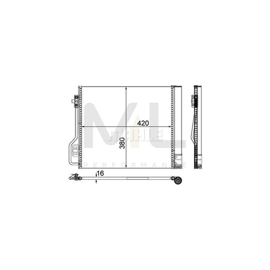 MAHLE ORIGINAL AC 488 000P Air conditioning condenser for SMART FORTWO with dryer | ML Performance Car Parts