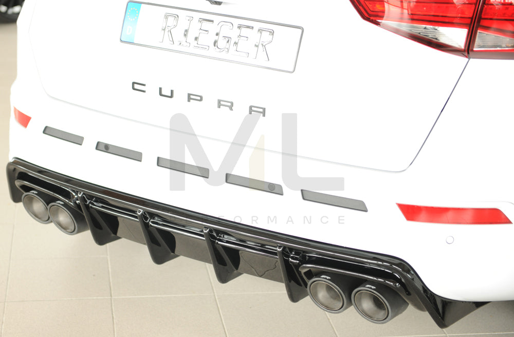 Rieger 00088228 SEAT 5FP Ateca Cupra Rear Diffuser 9 | ML Performance UK Car Parts