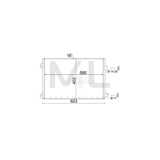 MAHLE ORIGINAL AC 650 000S Air conditioning condenser without dryer | ML Performance Car Parts