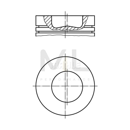 MAHLE ORIGINAL 014 36 01 Piston 107,19 mm, with piston ring carrier, without cooling duct | ML Performance Car Parts
