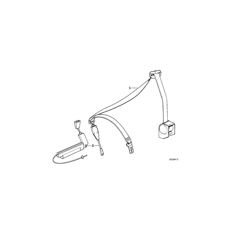 Genuine BMW 72118127712 E34 E32 Lower Belt With Right Belt Tensioner (Inc. 525td, M5 3.6 & 518g) | ML Performance UK Car Parts