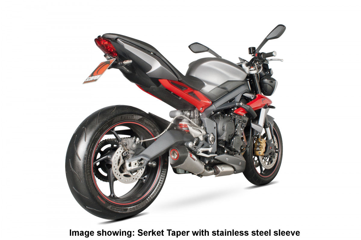 Scorpion RTR79CEO Triumph Serket Taper Slip-On - Carbon Fibre Sleeve (Street Triple 675 / Street Triple 675 R) | ML Performance UK UK