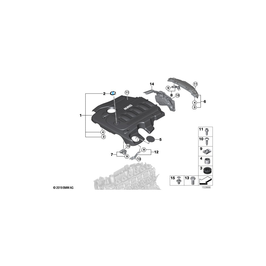 Genuine BMW 11147807570 E70 E71 Bracket For Acoustic Cover (Inc. X5 3.0d & X6 30dX) | ML Performance UK Car Parts
