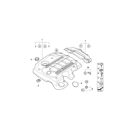 Genuine BMW 11147807245 E61 E90 E91 Cover, Acoustic (Inc. X3 3.0d, 335d & 635d) | ML Performance UK Car Parts