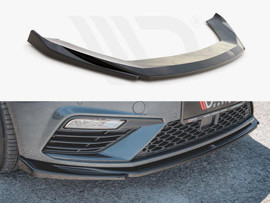 Maxton Design SE-LE-3F-CU-FD5T Front Splitter V5 Seat Leon Cupra/ Fr MK3 Facelift | ML Performance UK Car Parts