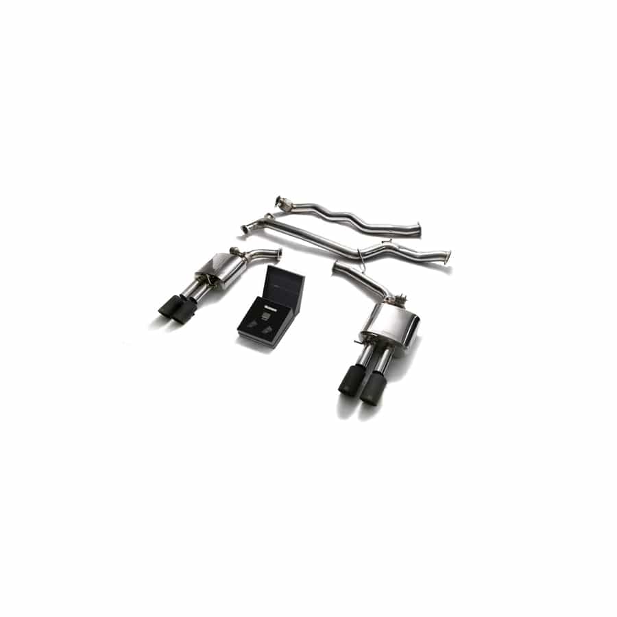 Armytrix AUB84-QS11M Valvetronic Exhaust System Audi A4 | A5 B8 2008-2015 with Quad Matte Black 3.5"  | ML Performance UK UK Car Parts