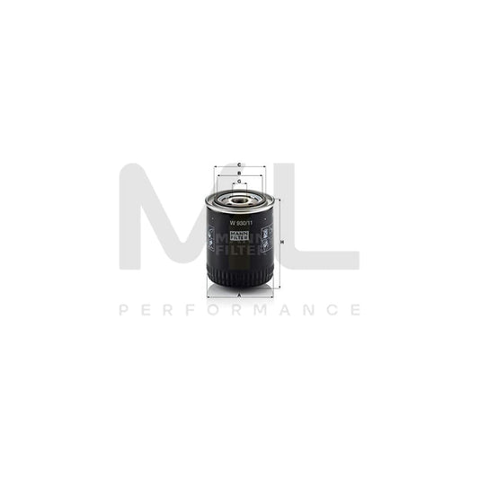 MANN-FILTER W 930/11 Oil Filter Spin-on Filter, with one anti-return valve | ML Performance Car Parts