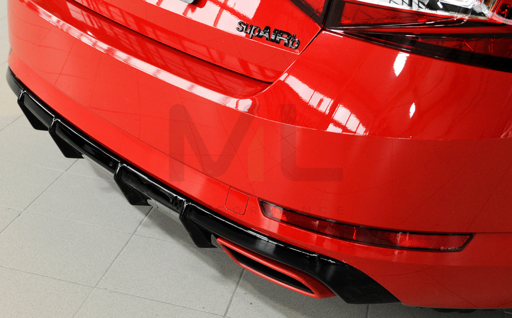 Rieger 00088271 Skoda 3T 3V Superb III Rear Diffuser 3 | ML Performance UK Car Parts