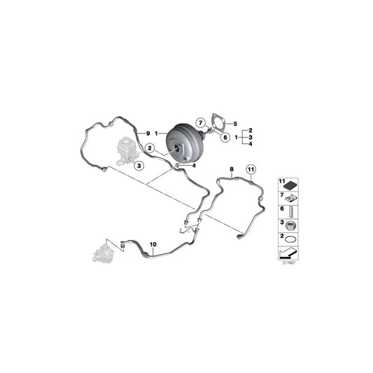 Genuine BMW 11667584655 F10 F11 Vacuum Pipe With Non-Return Valve (Inc. 523i, 528i & 530i) | ML Performance UK Car Parts