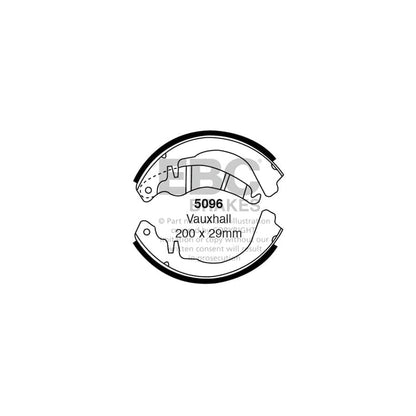 EBC 5096 Opel Rear Brake Shoes (Inc. GT, Kadett, Olympia) 1 | ML Performance UK Car Parts