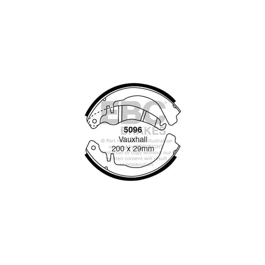 EBC 5096 Opel Rear Brake Shoes (Inc. GT, Kadett, Olympia) 1 | ML Performance UK Car Parts