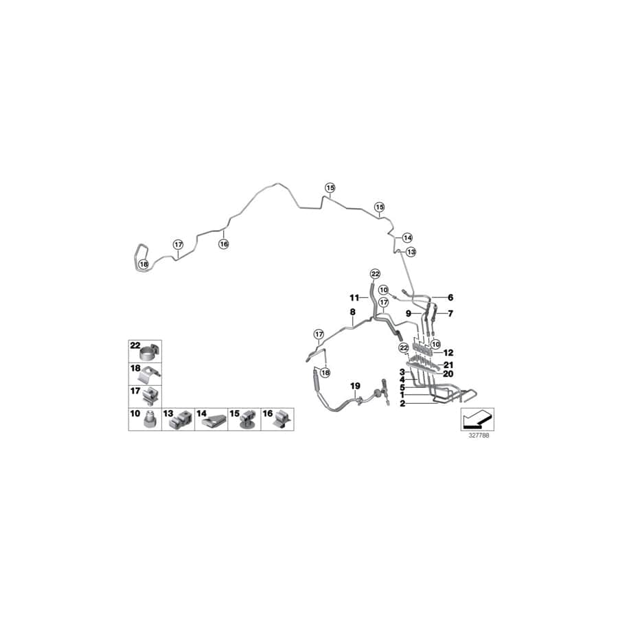 Genuine BMW 34306855064 F02 F01 F10 Pipeline With Pressure Hose M12/M12 (Inc. Hybrid 7L, Hybrid 5 & Hybrid 7) | ML Performance UK Car Parts