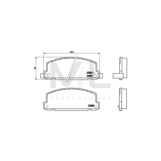 Brembo P 34 002 Brake Pad Set For Isuzu Gemini Hatchback (Jt) With Acoustic Wear Warning | ML Performance Car Parts