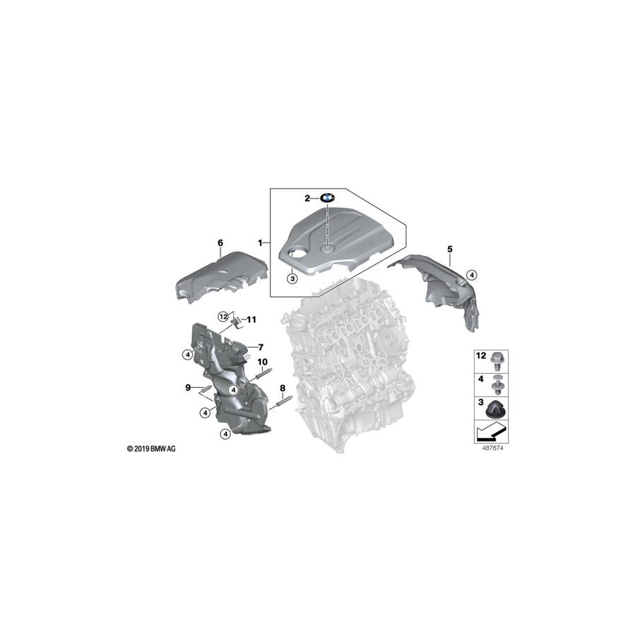 Genuine BMW 11148514202 F26 F23 F32 Engine Cover (Inc. 120d, 320d & 225d) | ML Performance UK Car Parts