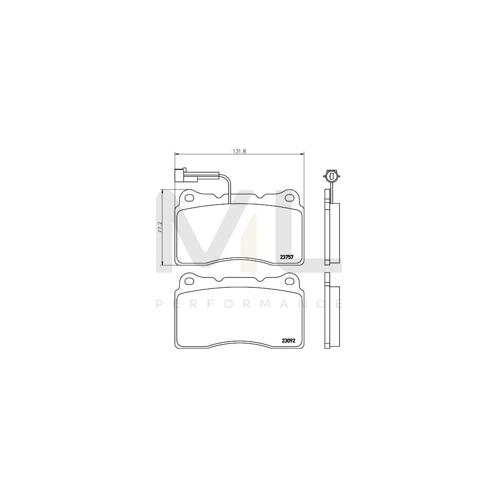 Hella 8DB 355 014-731 Brake Pad Set With Integrated Wear Warning Contact | ML Performance Car Parts