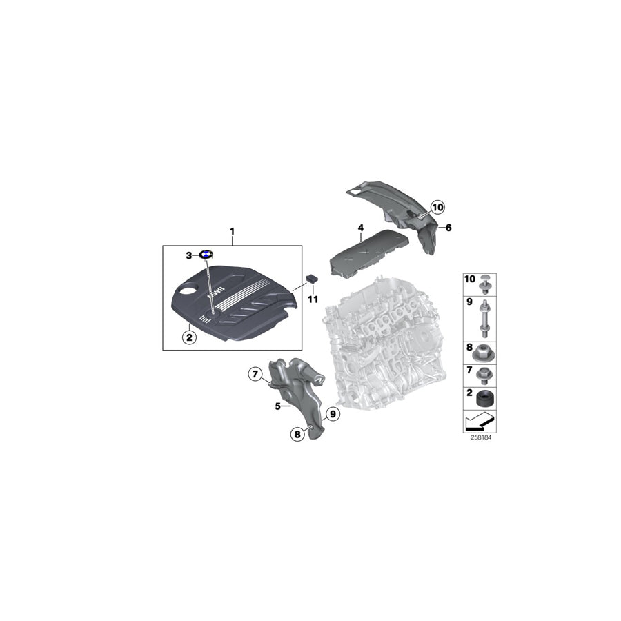Genuine BMW 11148517816 F11 F06 F01 Spacer Bolt M8X17/M6X10 (Inc. 520dX, 435dX & 325d) | ML Performance UK Car Parts