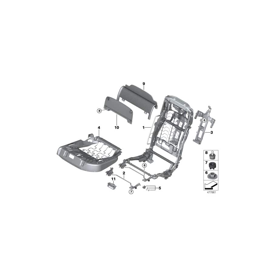 Genuine BMW 52207416009 G11 G12 Rear Panel, Backrest Upper Section, Rear MOKKA (Inc. 745eX, 740eX & M760LiX) | ML Performance UK Car Parts