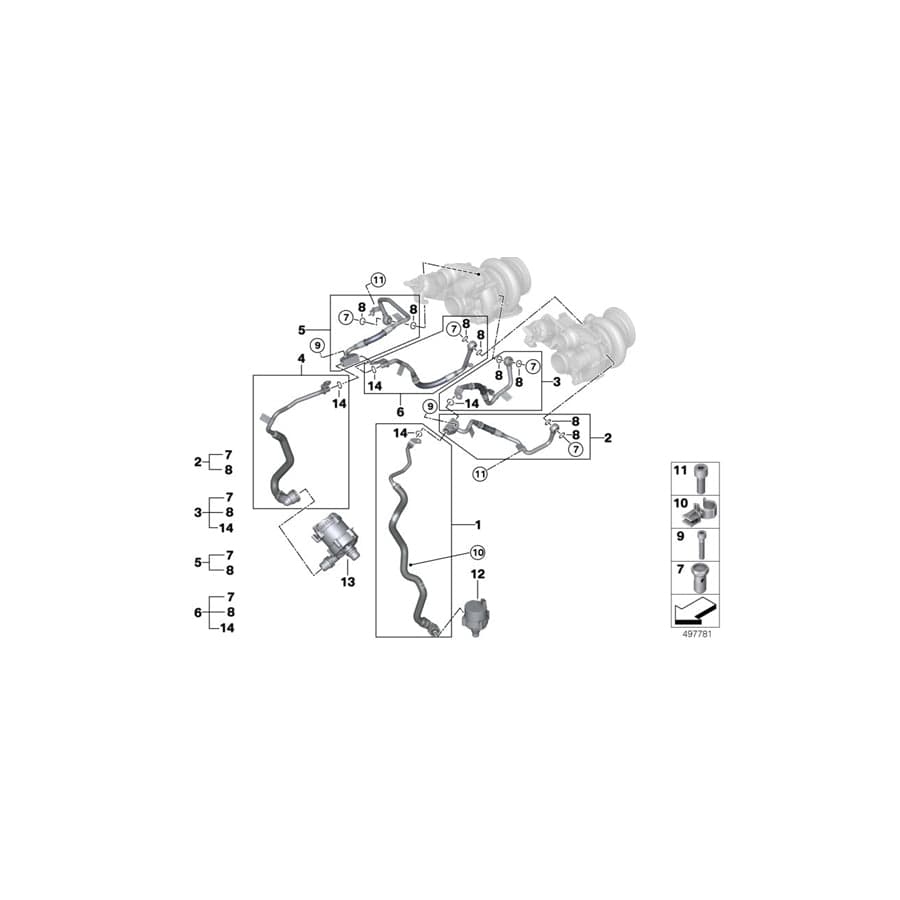 Genuine BMW 11539896891 G30 G06 G12 Coolant Line, Turbocharger Return Line (Inc. M550iX, X5 50iX & X6 M50iX) | ML Performance UK Car Parts