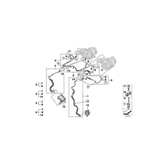 Genuine BMW 11539896891 G30 G06 G12 Coolant Line, Turbocharger Return Line (Inc. M550iX, X5 50iX & X6 M50iX) | ML Performance UK Car Parts