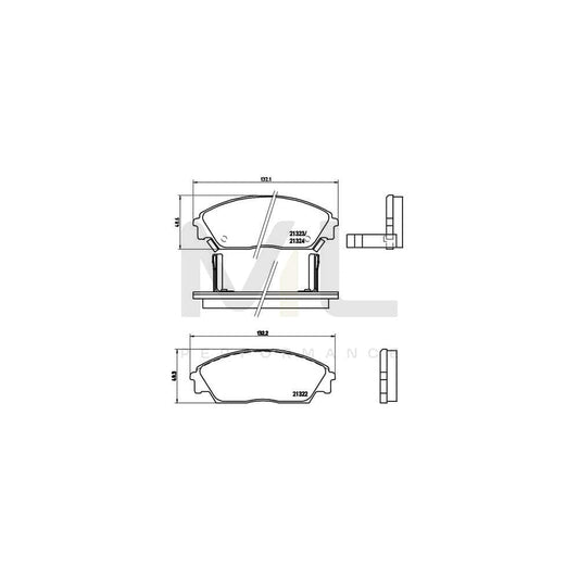 Brembo P 28 016 Brake Pad Set With Acoustic Wear Warning | ML Performance Car Parts