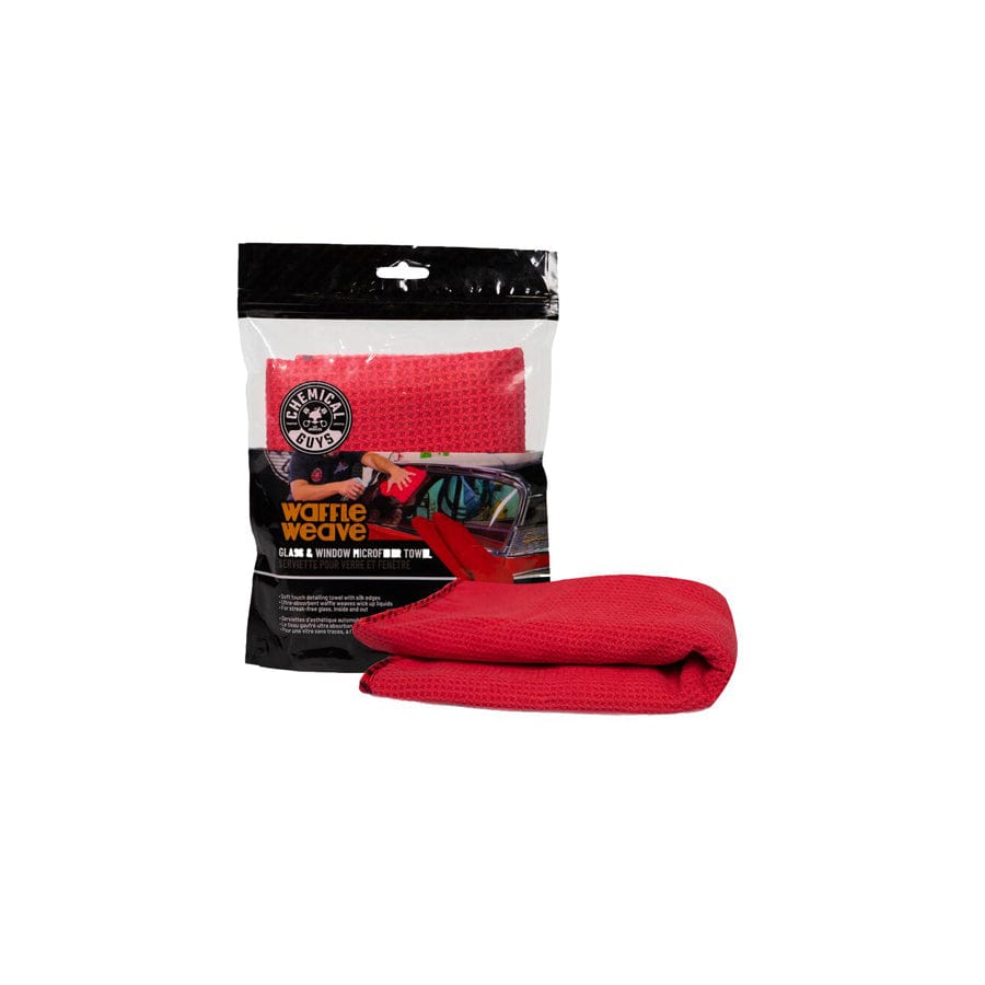 Chemical Guys Waffle Weave Glass and Window Microfiber Towel, Red 24" x 16" | ML Performance UK Car Parts