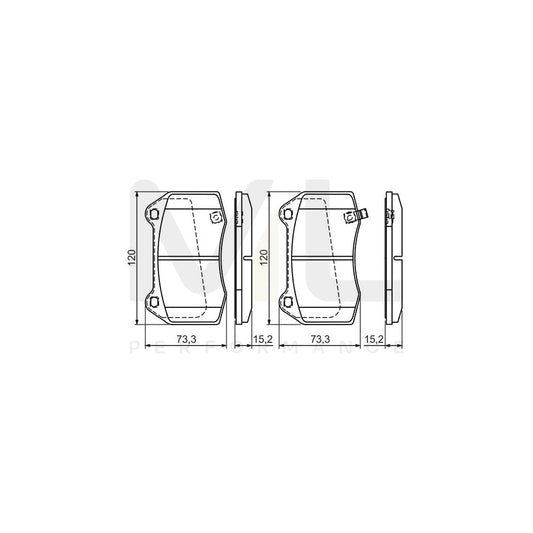 Bosch 0986494310 Brake Pad Set With Acoustic Wear Warning, With Anti-Squeak Plate, With Mounting Manual BP1312 | ML Performance Car Parts