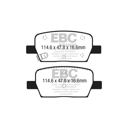 EBC DP43064R Cadillac Chevrolet Yellowstuff Rear Brake Pads (Inc. CT6, XT5, Camaro) 2 | ML Performance UK Car Parts