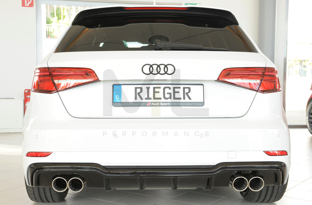 Rieger 00088182 Audi 8V A3 Rear Diffuser 7 | ML Performance UK Car Parts