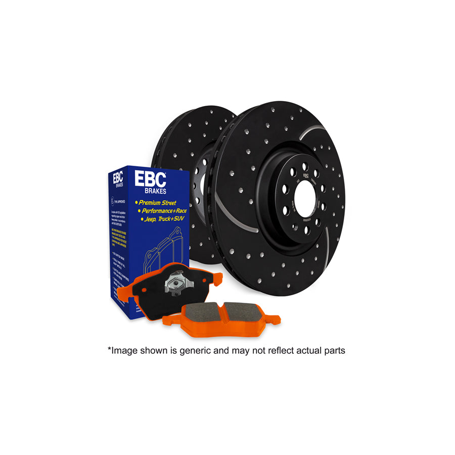 EBC PD15KF1109 Honda Rover Orangestuff Front Brake Pad & GD Disc Kit - Akebono Caliper (Inc. Accord & 600) 1 | ML Performance UK Car Parts