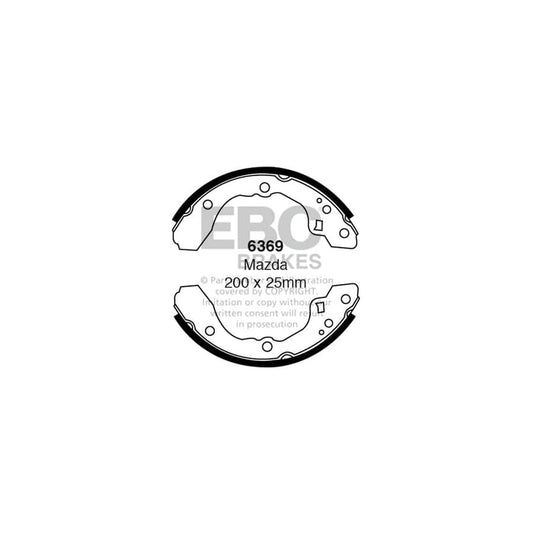EBC 6369 Mazda Rear Brake Shoes (Inc. Mazda 626 & Capella) 1 | ML Performance UK Car Parts
