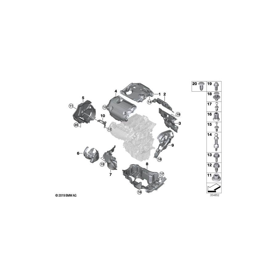 Genuine BMW 11148607071 Bracket For Acoustic Cover (Inc. i8) | ML Performance UK Car Parts