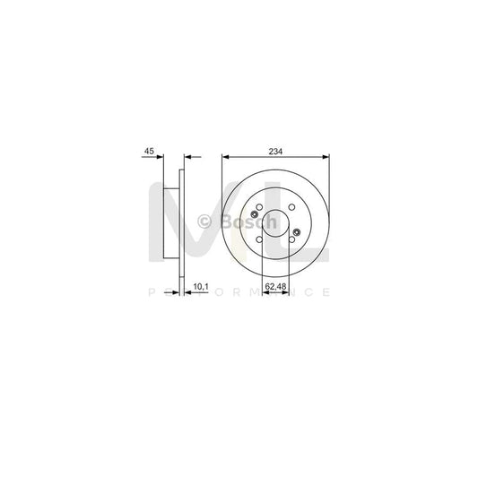 BOSCH 0 986 479 D02 Brake Disc for HYUNDAI i10 Solid, Coated | ML Performance Car Parts