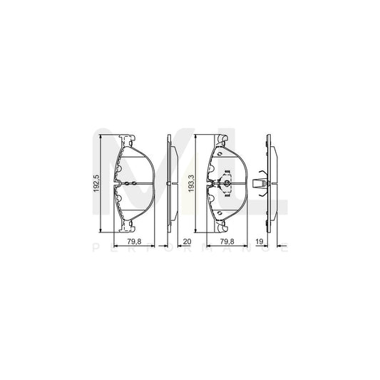 Bosch 0986495439 Brake Pad Set Excl. Wear Warning Contact, With Anti-Squeak Plate, With Mounting Manual, With Piston Clip BP2071 | ML Performance Car Parts