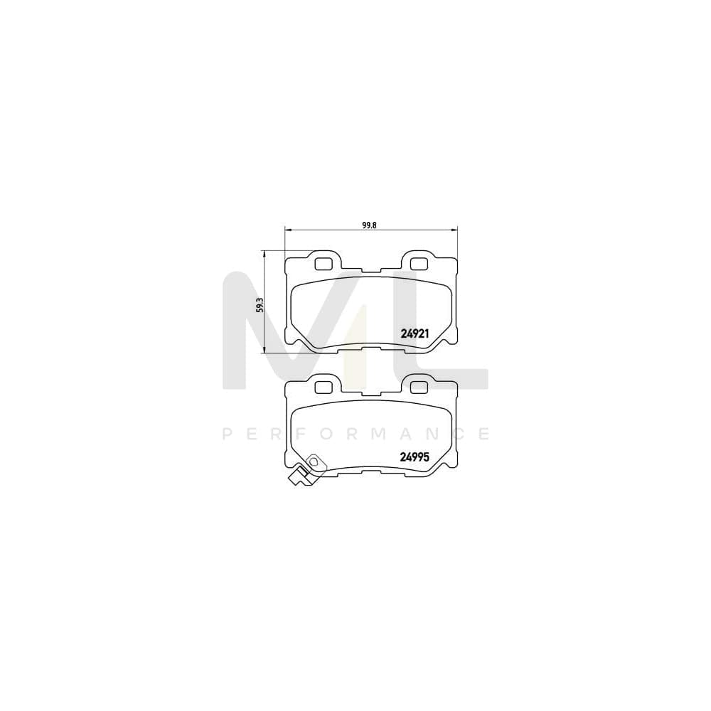 Brembo P 56 095 Brake Pad Set With Acoustic Wear Warning | ML Performance Car Parts