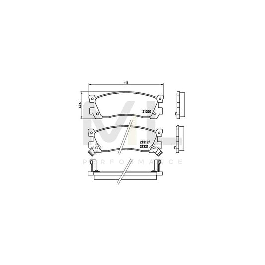 Brembo P 49 025 Brake Pad Set With Acoustic Wear Warning | ML Performance Car Parts