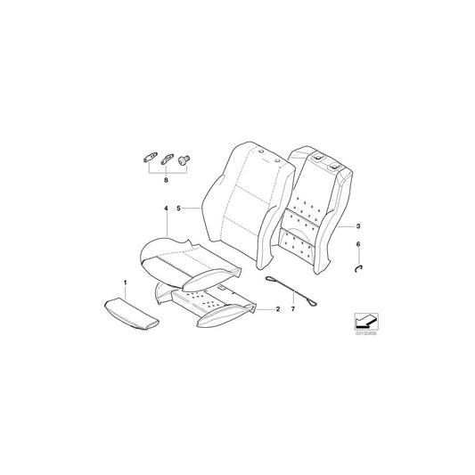 Genuine BMW 52107117033 E63 E63 Cover Backrest, Leather SCHILF (Inc. 630i, 635d & 650i) | ML Performance UK Car Parts