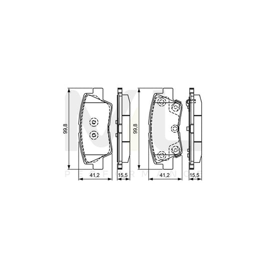 Bosch 0986495309 Brake Pad Set For Kia Soul Ii (Ps) With Acoustic Wear Warning, With Anti-Squeak Plate, With Mounting Manual BP1598 | ML Performance Car Parts