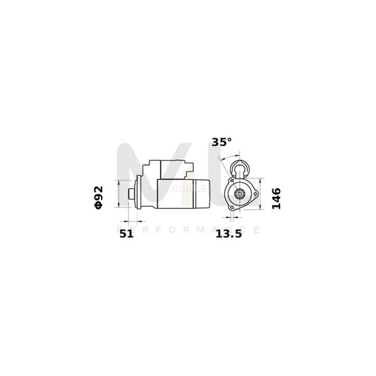 MAHLE ORIGINAL MS 124 Starter motor 12V 1,1kW, Teeth Quant.: 10 | ML Performance Car Parts
