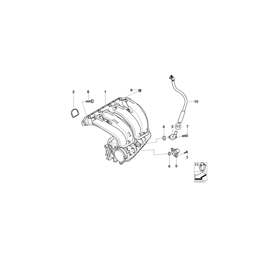 Genuine BMW 11157515733 E46 Vent Hose (Inc. 316Ci, 316ti & 316i) | ML Performance UK Car Parts