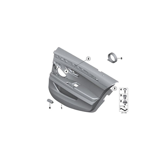 Genuine BMW 51427273167 F10 F11 Door Lining Cloth Rear Left SCHWARZ (Inc. 530i, 530d & 518d) | ML Performance UK Car Parts