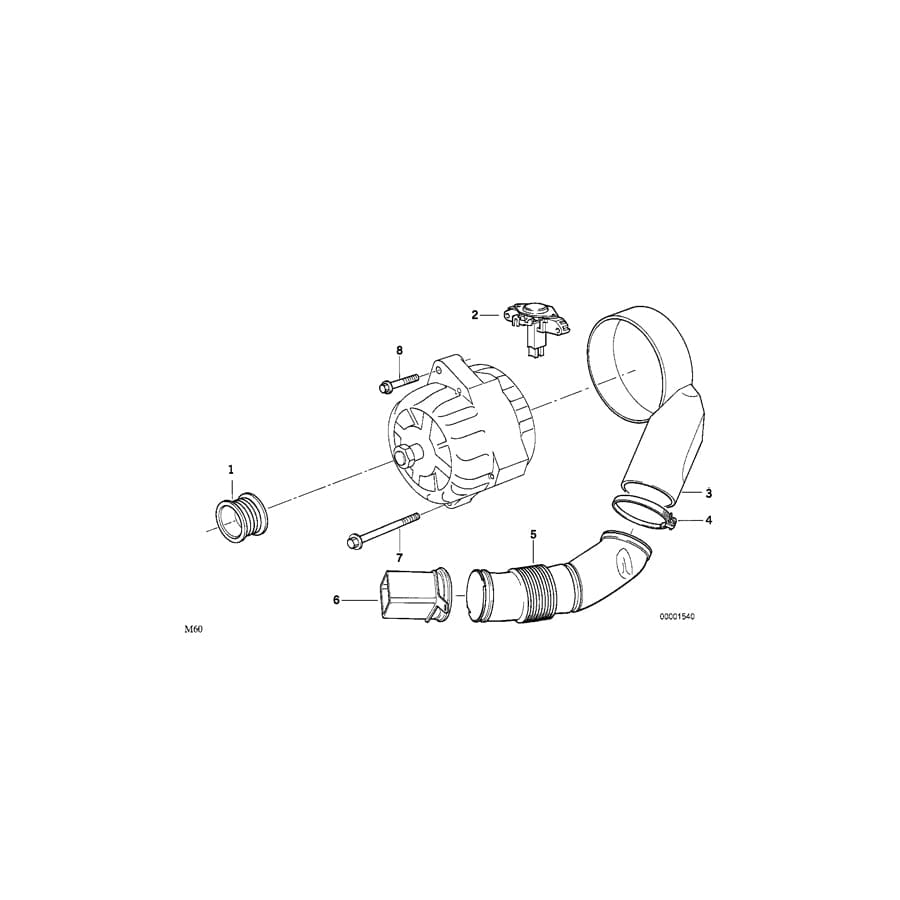 Genuine BMW 12311733782 E39 E34 E31 Pulley Alternator D=45MM (Inc. 750i, 540iP & 540i) | ML Performance UK Car Parts