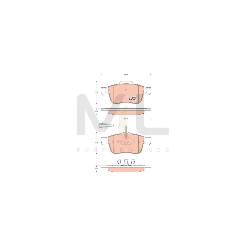 TRW Cotec Gdb1647 Brake Pad Set Incl. Wear Warning Contact | ML Performance Car Parts