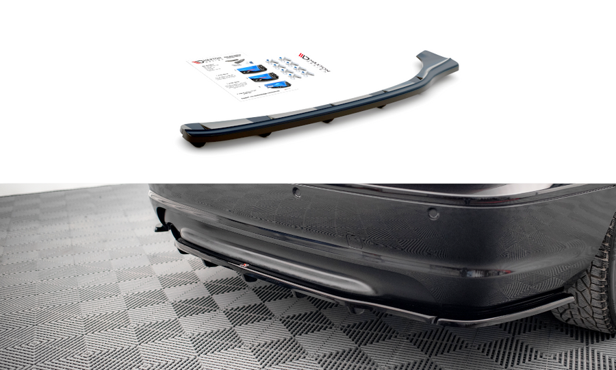 Maxton Design BM-3-46-C-MPACK-RD1+RD2T Central Rear Splitter (with vertical bars) BMW Series 3 E46 M-Pack Coupe | ML Performance UK Car Parts
