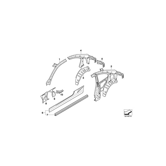 Genuine BMW 41007168961 E92 C-Pillar Reinforcement, Left (Inc. 318i, 320d & 325xi) | ML Performance UK